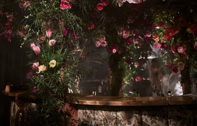 An extraordinary event designed to transport our guests into a dreamy, floral wonderland. A mix of the surreal and very real, thousands of British tulips set amongst floating foliage and large handcrafted paper flowers. Lucy Vail Floristry